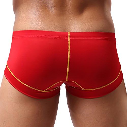 Men's Underwear Mini Sexy Boxer Briefs 7 Colors Large Red