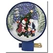 Holiday Snowman Family Blue Night Light