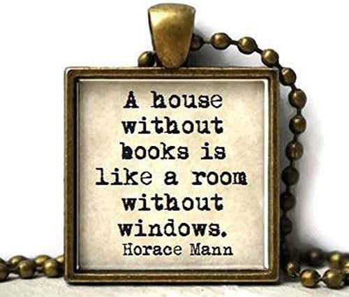 Horace Mann necklace - gift for book lover - hand-poured resin - choose your setting