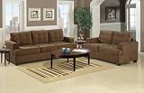 Bobkona Mahoney Collection 2-Piece Sofa Set, Truffle