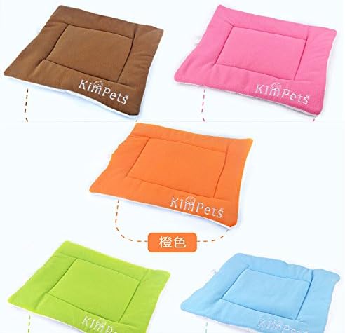 SSWQ Pet Bed 45*35CM Reversible Dog Cat Mat Cushion Kennel Pad Crate Coral Fleece Air-condition House Cage Puppy Kitten Warm Nest Bed House Sleeping Mat Free Shipping-Pink