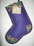 Purple Quilting Christmas Stockings Handcrafted Keepsakes Personalized with Picture Frame - FREE Shipping