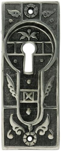Ornate Solid Brass Pocket Door Pull With Keyhole In Antique Pewter. Pocket Door Handles And Locks.
