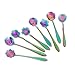 Flower Spoon Set, niceEshop(TM)Stainless Steel Teaspoon Colorful Coffee Spoon Tea Spoon Mixing Spoon Sugar Spoon, Set of 8, Rainbow