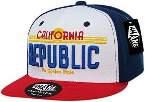 WHANG California Republic Plate Design Snapbacks