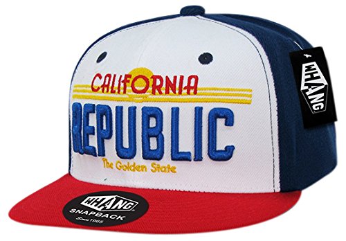 WHANG California Republic Plate Design Snapbacks