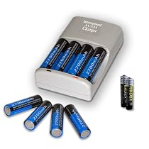 World-ready 100-240V Ultra-Fast AA / AAA Nimh Battery Wall Charger w/ 8 Premium 2700 Ni-MH Batteries & (2) Heavy Duty Powerex AAA 1000 mAh Rechargeable NiMH