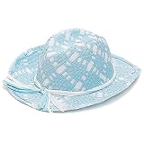 Girls Accessories Blue White Straw Cowgirl Hat Pageant Up by Sophias Style