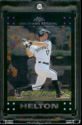 2007 Topps Chrome #71 Todd Helton Colorado Rockies Baseball Card - Mint Condition - Shipped In Protective Display Case !