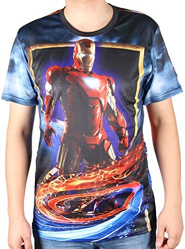 Mingyubusiness Super hero Iron man 3D Print The avengers alliance T Shirt Medium