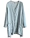 Najia Symbol Womens Casual V Neck Buttons up Linen Plus Size Long Blouses