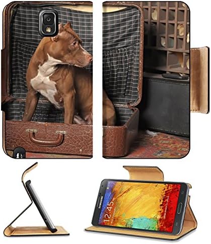 Samsung Galaxy Note 3 Flip Case Dog in suitcase IMAGE 19111361 by MSD Customized Premium Deluxe Pu Leather generation Accessories HD Wifi Luxury Protector