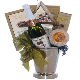 Congratulations and Cheers To You! Caviar Gourmet Food Gift Basket with Ice Bucket