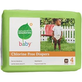Seventh Generation Chlorine Free Baby Diapers, Stage 4 (22-37 Lbs.), 30 Count (Pack of 4)