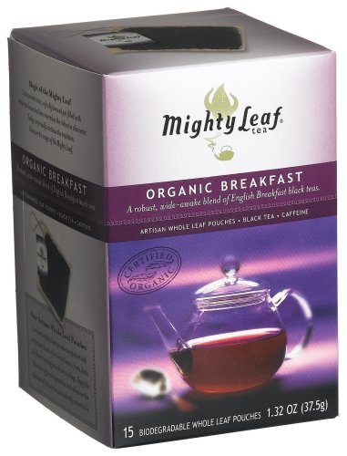 Mighty Leaf Tea, Organic Breakfast, Tea Bags, 15-Count Box, Biodegradable Whole Leaf... by Mighty Leaf