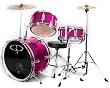 GP50 3-Piece Junior Child/Kids Drum Set with Sticks (For 3 to 8 yrs) Metallic Pink