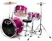 Musical Instruments : GP50 3-Piece Junior Children's/Kids Starter Drum Set with Sticks - Metallic Pink