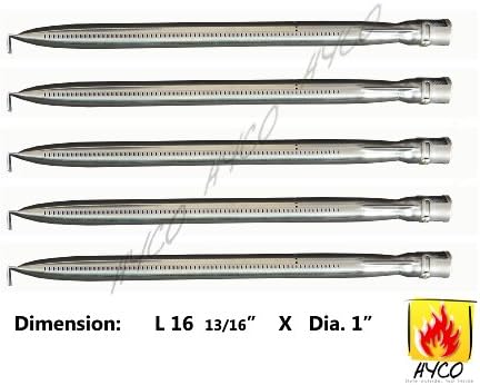 10361 (5-pack) Universal Straight Stainless Steel Pipe Burner for Nexgrill, Charmglow, Costco Kirkland, Permasteel,Perfect Glo, Sterling Forge, and Other Grills