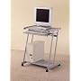 Contemporary Silver Finish Computer Workstation Office Desk/Table