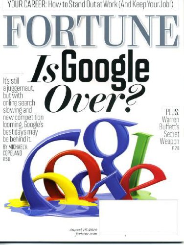 Fortune August 16 2010 Is Google Over? Warren Buffett’s Secret Weapon, Your Career: How to Stand Out at Work (And Keep Your Job), Smucker