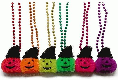 Light-Up Rubber Pumpkin Beads 33-Inch Halloween Accessories