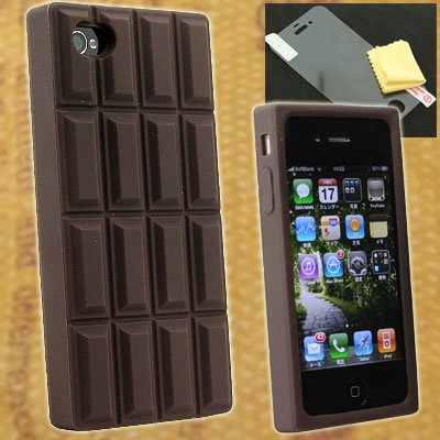 iPhone4専用◆：：APEX：： 本物そっくりdeスイート♪チョコレートシリコンケース（大人のビターカカオ）【iPhone4 iPhone 4 ケース カバー】