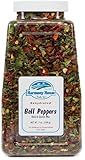 Harmony House Foods Dried Mixed Red & Green Bell Peppers, diced (12 oz, Quart Size Jar) for Cooking, Camping, Emergency Supply, and More