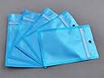 100 PCS Blue/Silver Metallic Foil Zip Lock Bags 8.5cm x 13cm 3.3" x 5" With Hang Hole