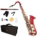 Cecilio TS-280RL 2Series Tenor Bb Saxophone with Mouthpiece, Case, 10 Reeds and Accessories - Red Lacquer