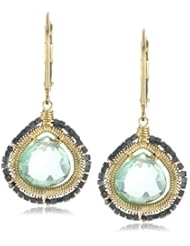 Dana Kellin Fluorite Contrast Dark Silver Edging Gold-fill Earrings