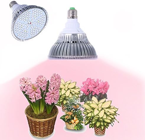 BOSSLED Full Spectrum Led Grow Light Bulb, E27 Base, 120pcs SMD 5730 Chips, 78Red + 24Blue + 6IR + 6UV + 6White Light,AC 85~265V,for Indoor Plants Garden Greenhouse Hydroponic System Lighting(80W)