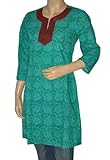 IMAGE OF Stylish Hand Block Printed Long Cotton Kurta Top Tunic