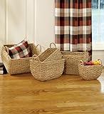 IMAGE OF Hand-Woven Rectangular Rattan Nesting Baskets, Set of 5