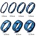 Men,Women's Wide 2mm Stainless Steel Rings Band Blue Wedding Polished
