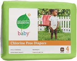 Seventh Generation Chlorine Free Baby Diapers, Stage 4 (22-37 Lbs.), Case of 120 Diapers [Amazon Frustration-Free Packaging]