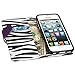 iPhone 5C Case, iPhone 5C Flip Case - E LV Deluxe Zebra Print Interior PU Leather Wallet Purse Flip Folio Stand Case Cover for iPhone 5C with 1 Stylus and 1 Clear Screen Protector (Purple)