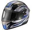 GLX Helmets Tribal Blue Large Full Face Motorcycle Helmet