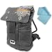 Dark Grey Silk-Screened Canvas Backpack for your 7-10 Netbook ***Includes Micro Fiber Cleaning Cloth