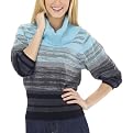 Mossimo&reg; Black: Cowl Neck Sweater - Blue Stripe