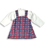 SnoPea - Newborn/Infant Baby Girls Long Sleeved Overall Dress Set, Blue, Red