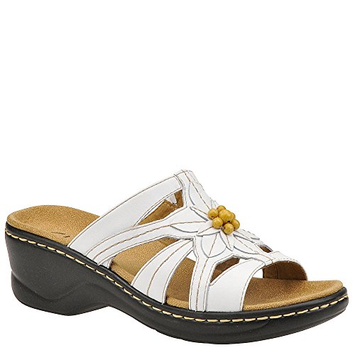Clarks Women's Lexi Myrtle Sandal,White,8.5 W US