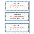 Geographics Gift Certificates, 3 per Page, 8.5 x 11 Inches, Blue Border, 75 per Pack (44570)