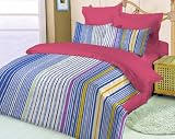 Dorm Room in a Box: Comforter, Sheet Set, Mattress Pad, Towels - TwinXL - 10 Pc Set, Stripe Rose