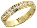 14k Gold Milgrain Men's Diamond Band, w/ 0.40 Carat Brilliant Cut Diamonds, 3/16" (4.5mm) wide
