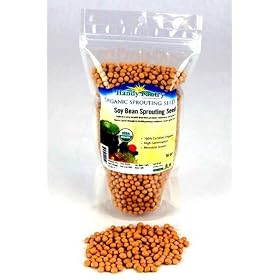 Dried Soy Beans- Organic Sprouting Seed - 1 Lbs - High Germination Rate - Soybeans for Seed, Sprouting Sprouts, Making Soymilk & Tofu, Food Storage