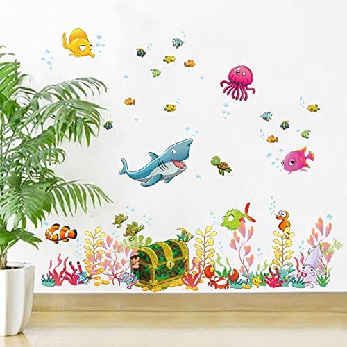 TingE® 3D Sea Animal World Designed DIY Removable Art Wall Sticker Decal Mural Home Room Decor Kids Room Decoration