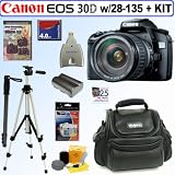 Canon EOS 30D 8.2MP Digital SLR Camera with EF 28-135mm f/3.5-5.6 IS USM Standard Zoom Lens + 4GB Deluxe Accessory Kit