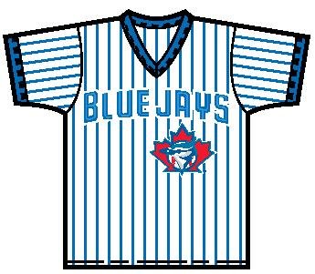 V-Neck Blue Jays Adult Pinstri
