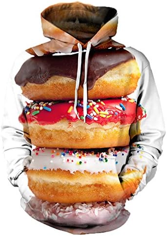 Leies Girl Unisex Donut O-Neck Pullover Sweatshirt with Cap
