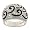 Sterling Silver Cubic Zirconia and Black Enamel Ring by Charles Winston, Size 5